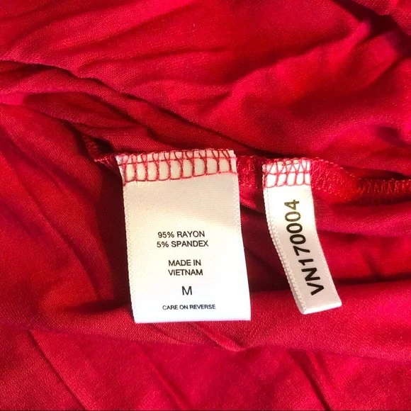 Soho New York & Company Red Strappy Open Long Sleeve Soft Tee Top - Picture 5 of 8